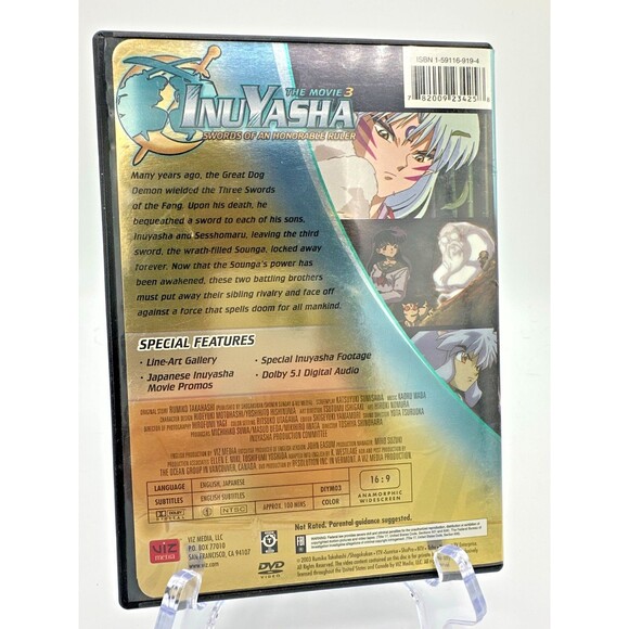 InuYasha Movie 3 Swords of an Honorable Ruler DVD Viz Media - Picture 2 of 4